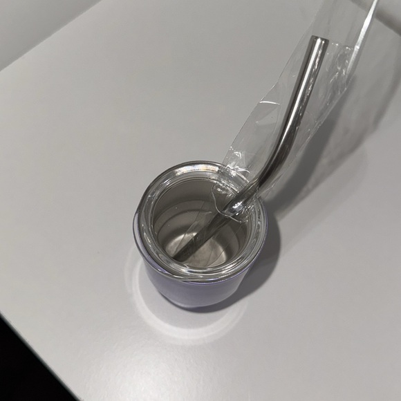 Tiny tumbler shot tumbler stainless steel in purple includes straw - Picture 7 of 11